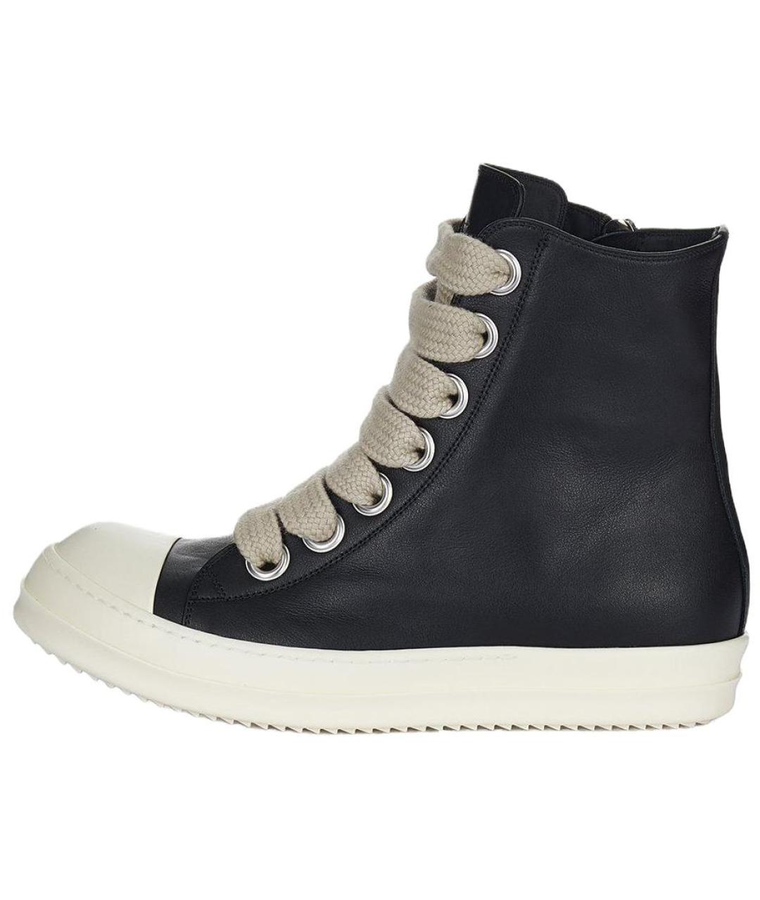 RICK OWENS Черные кожаные кеды, фото 2