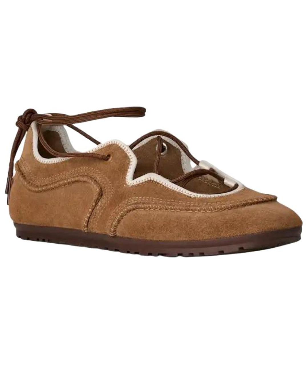 UGG AUSTRALIA Коричневые нубуковые кеды, фото 3