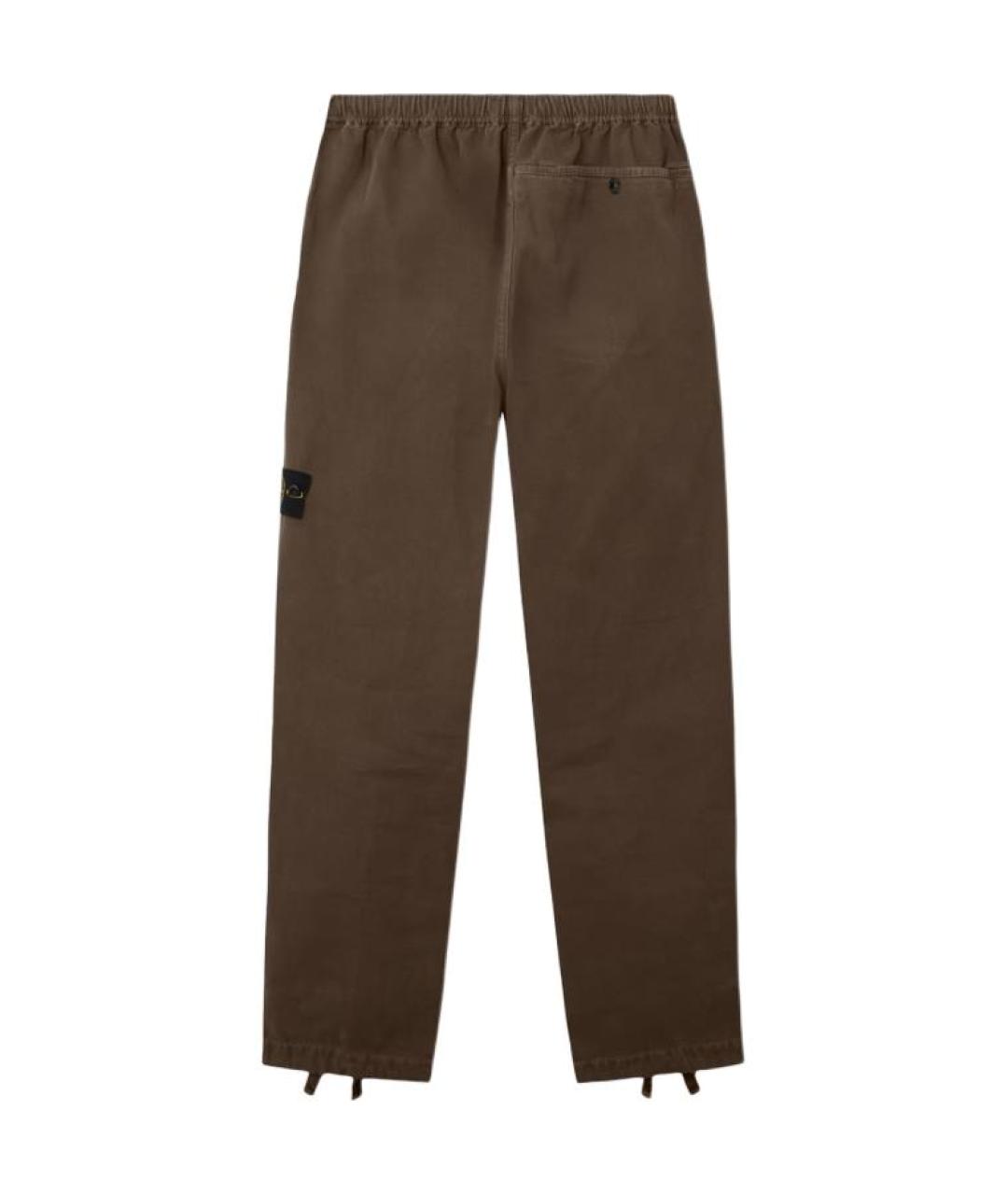 STONE ISLAND Коричневые прямые брюки, фото 2