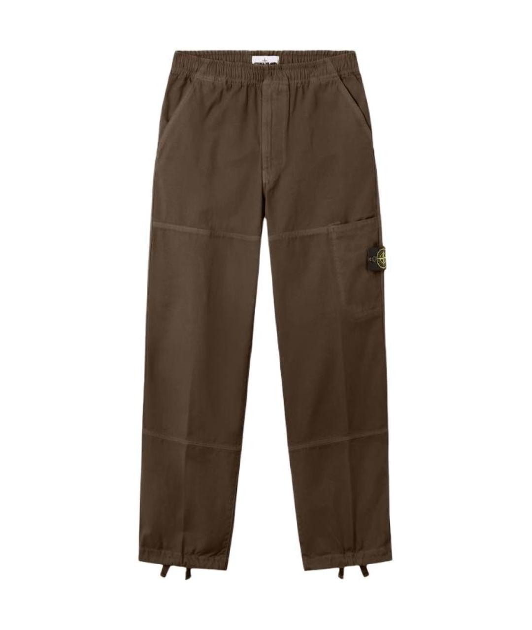 STONE ISLAND Коричневые прямые брюки, фото 1