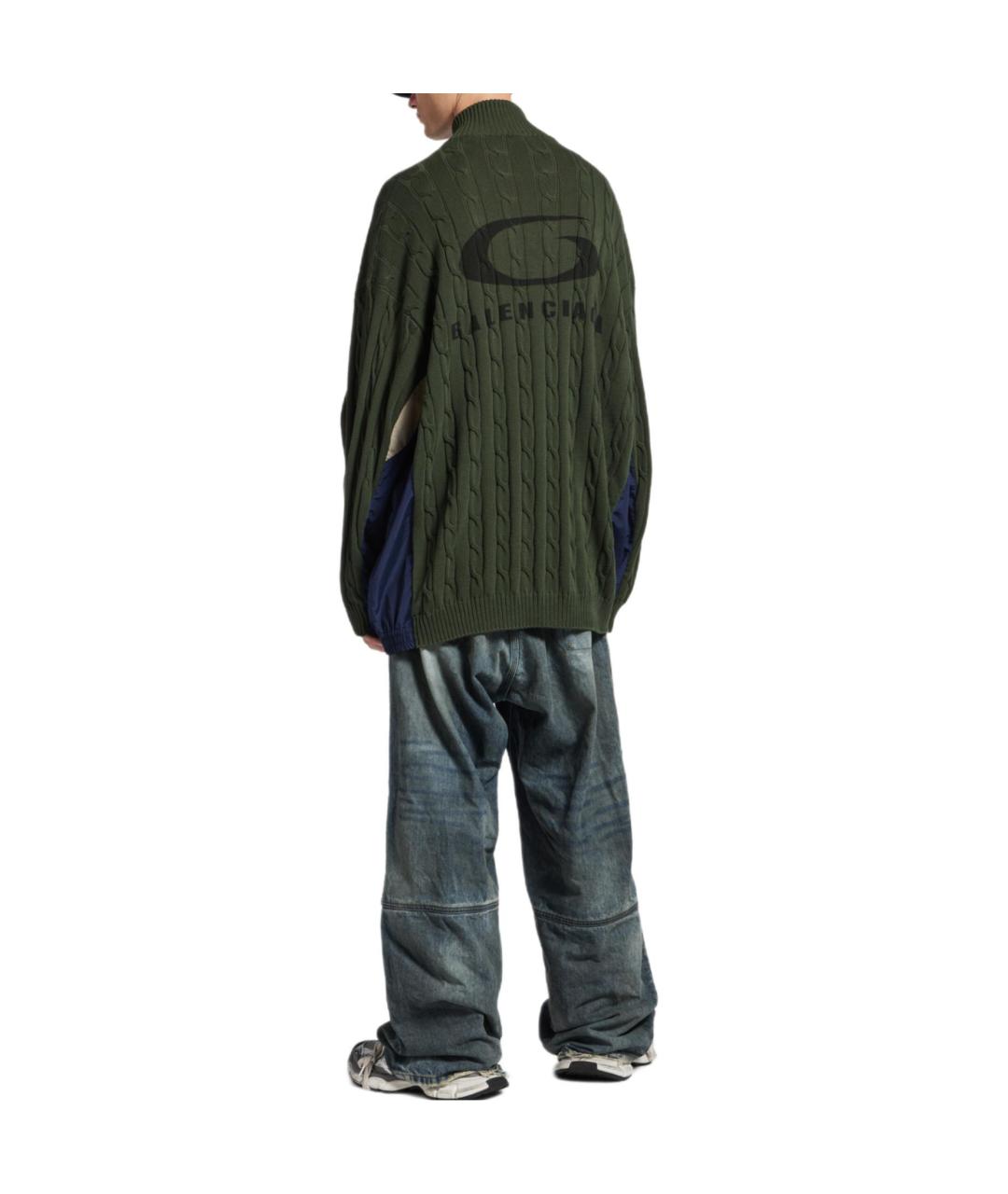 BALENCIAGA Хаки хлопковый джемпер / свитер, фото 4