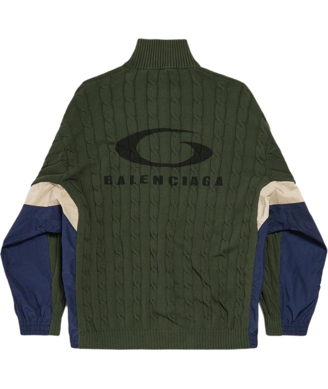 BALENCIAGA Хаки хлопковый джемпер / свитер, фото 2