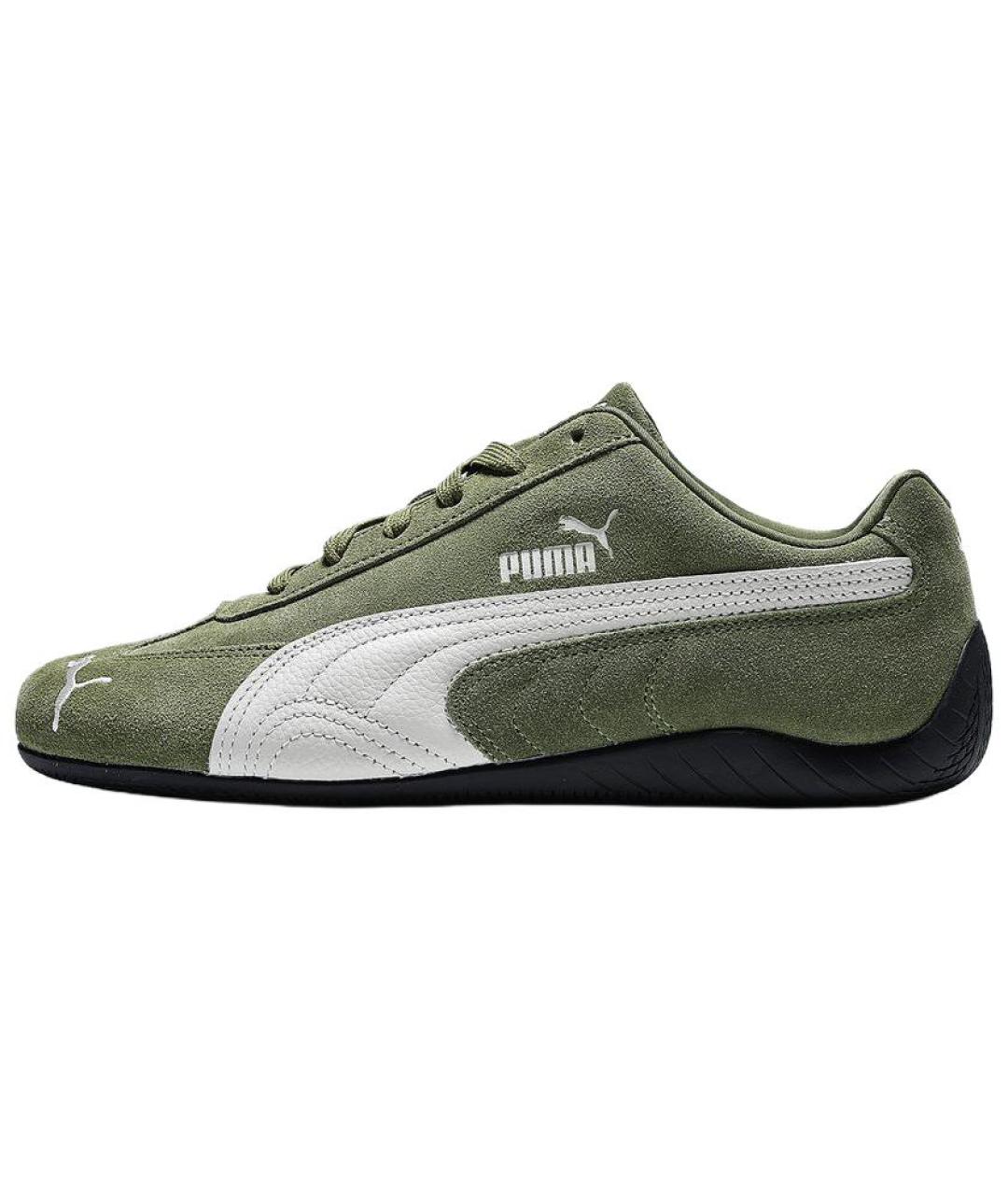 PUMA Зеленые кожаные кроссовки, фото 2