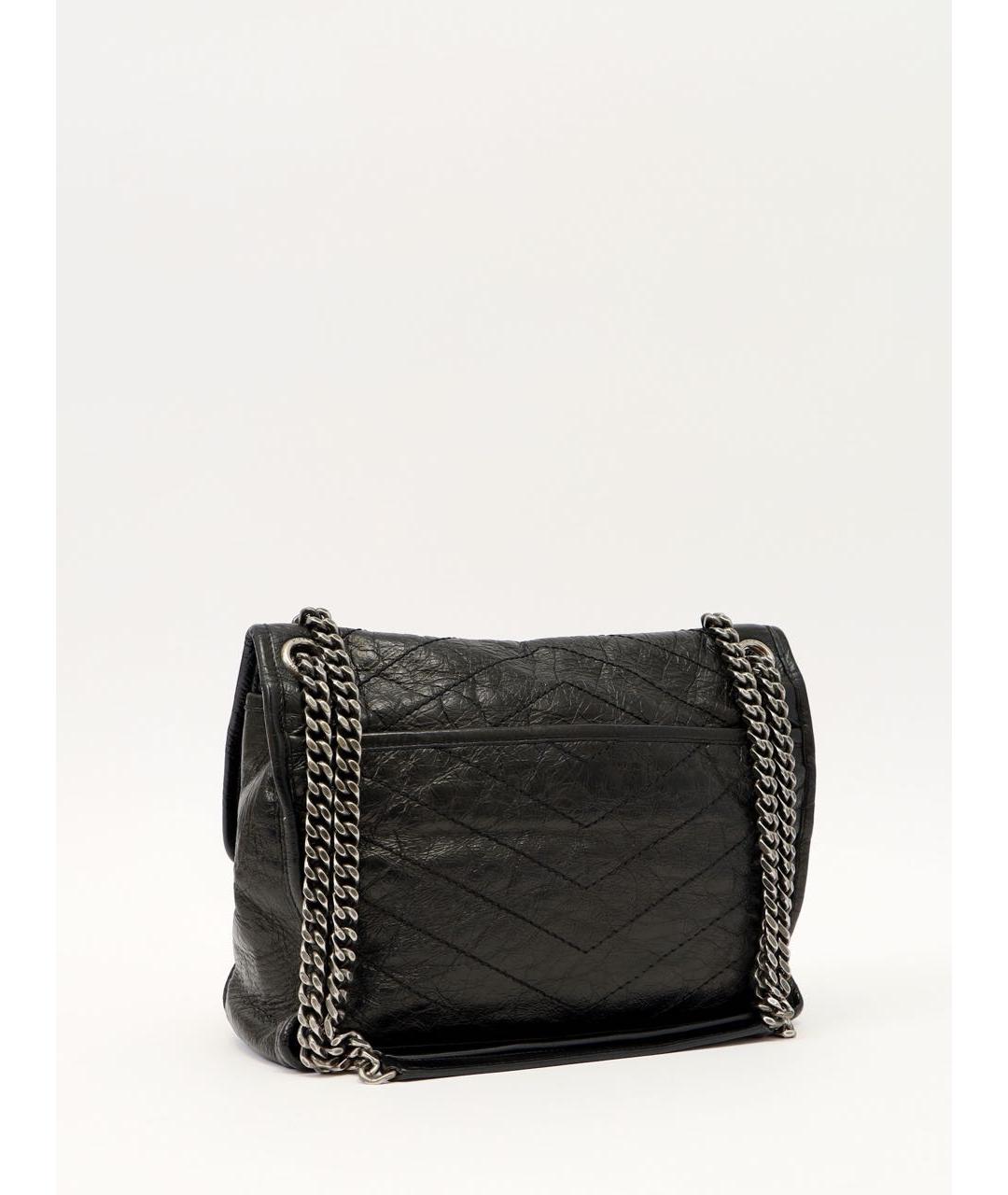 SAINT LAURENT Черная кожаная сумка через плечо, фото 2