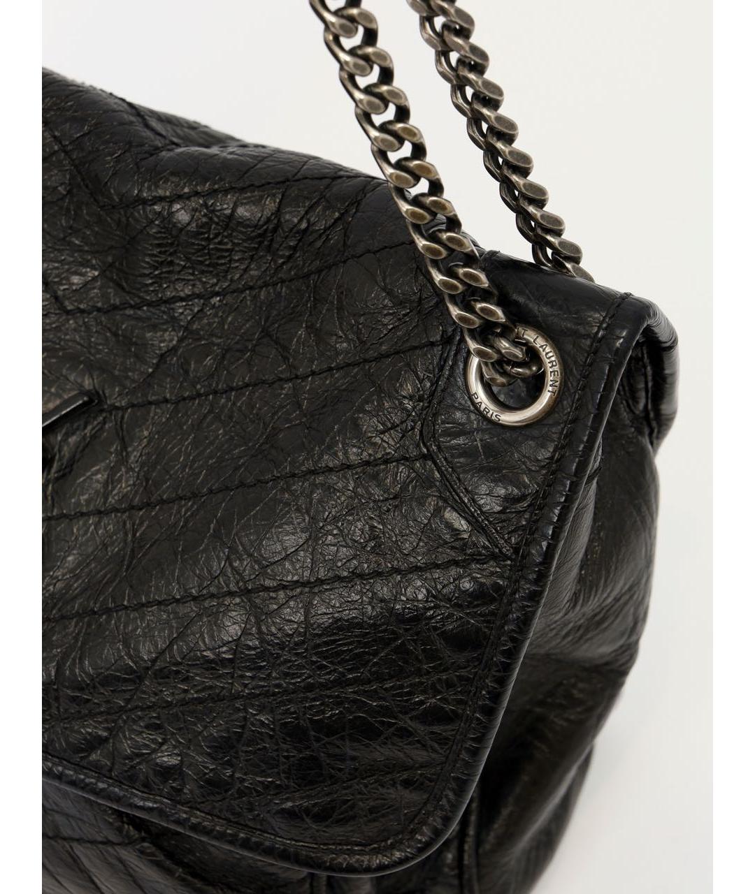 SAINT LAURENT Черная кожаная сумка через плечо, фото 7