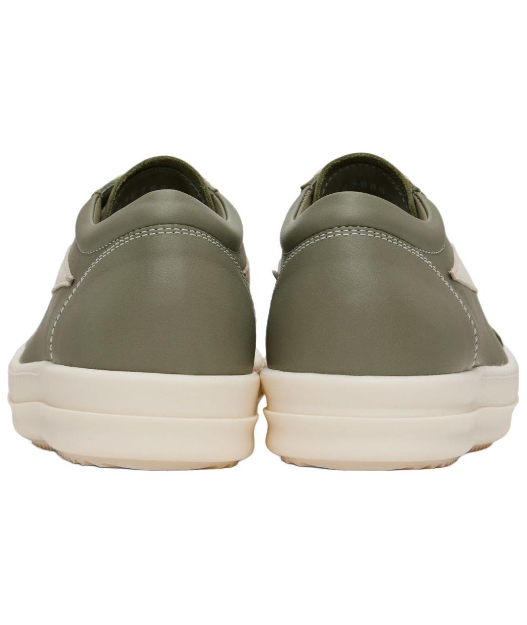 RICK OWENS Зеленые кожаные кроссовки, фото 5