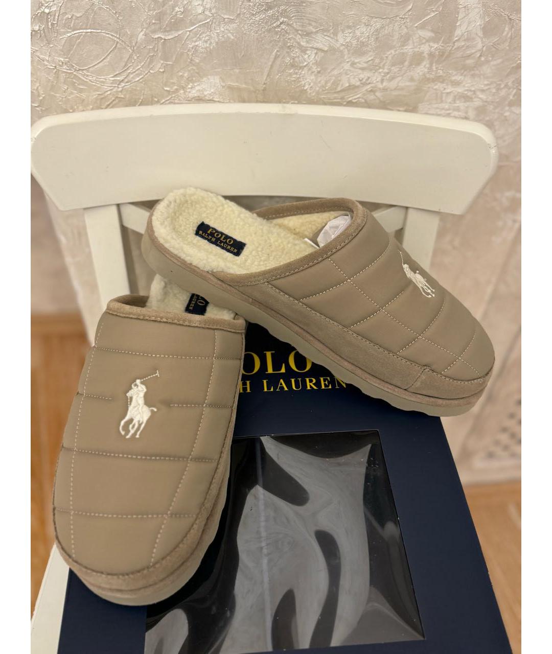 POLO RALPH LAUREN Бежевые шлепанцы, фото 7