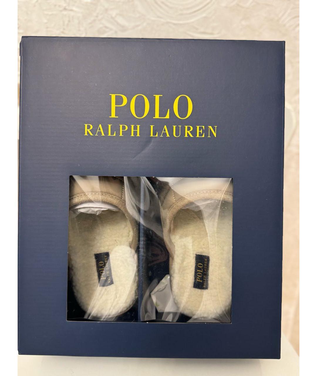 POLO RALPH LAUREN Бежевые шлепанцы, фото 4