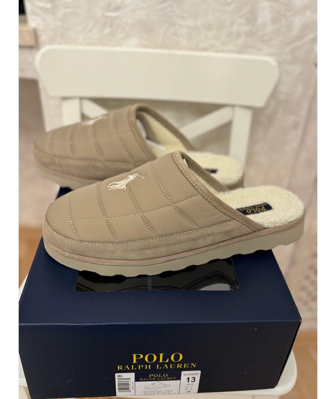 POLO RALPH LAUREN Бежевые шлепанцы, фото 8