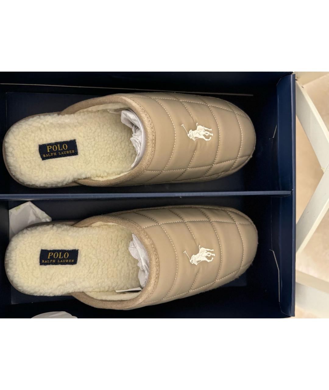 POLO RALPH LAUREN Бежевые шлепанцы, фото 3