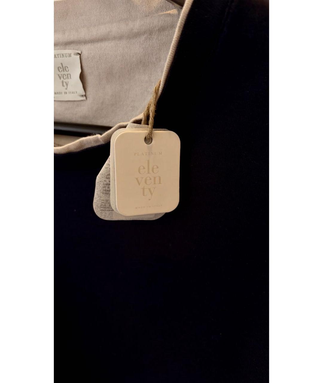 ELEVENTY Темно-синяя хлопковая футболка, фото 3