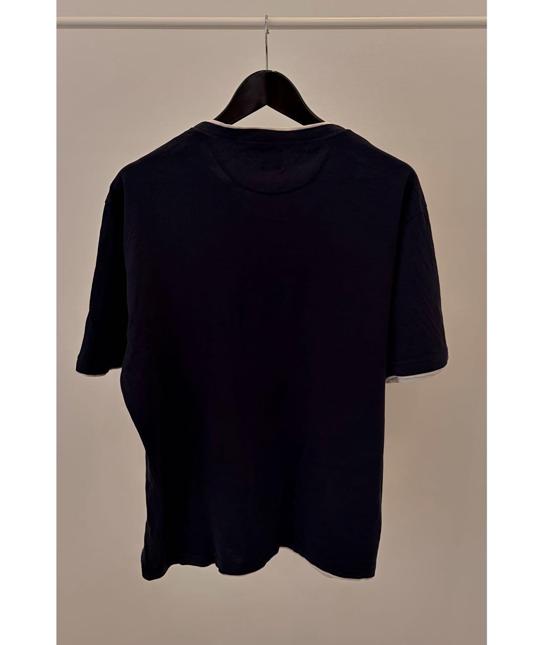 ELEVENTY Темно-синяя хлопковая футболка, фото 4
