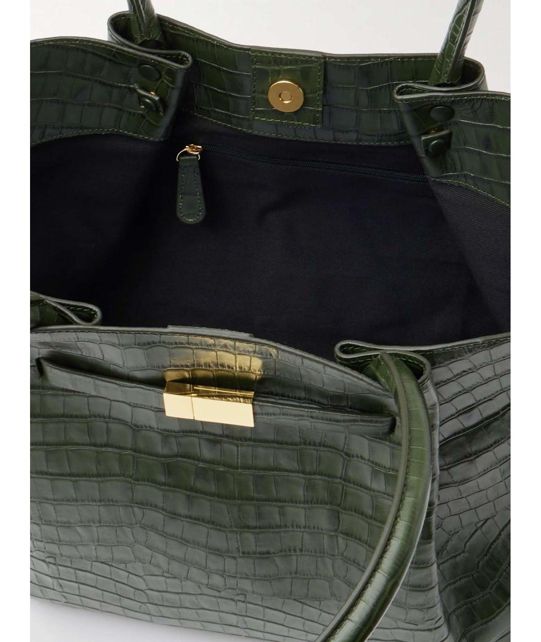 DEMELLIER Хаки кожаная сумка тоут, фото 5