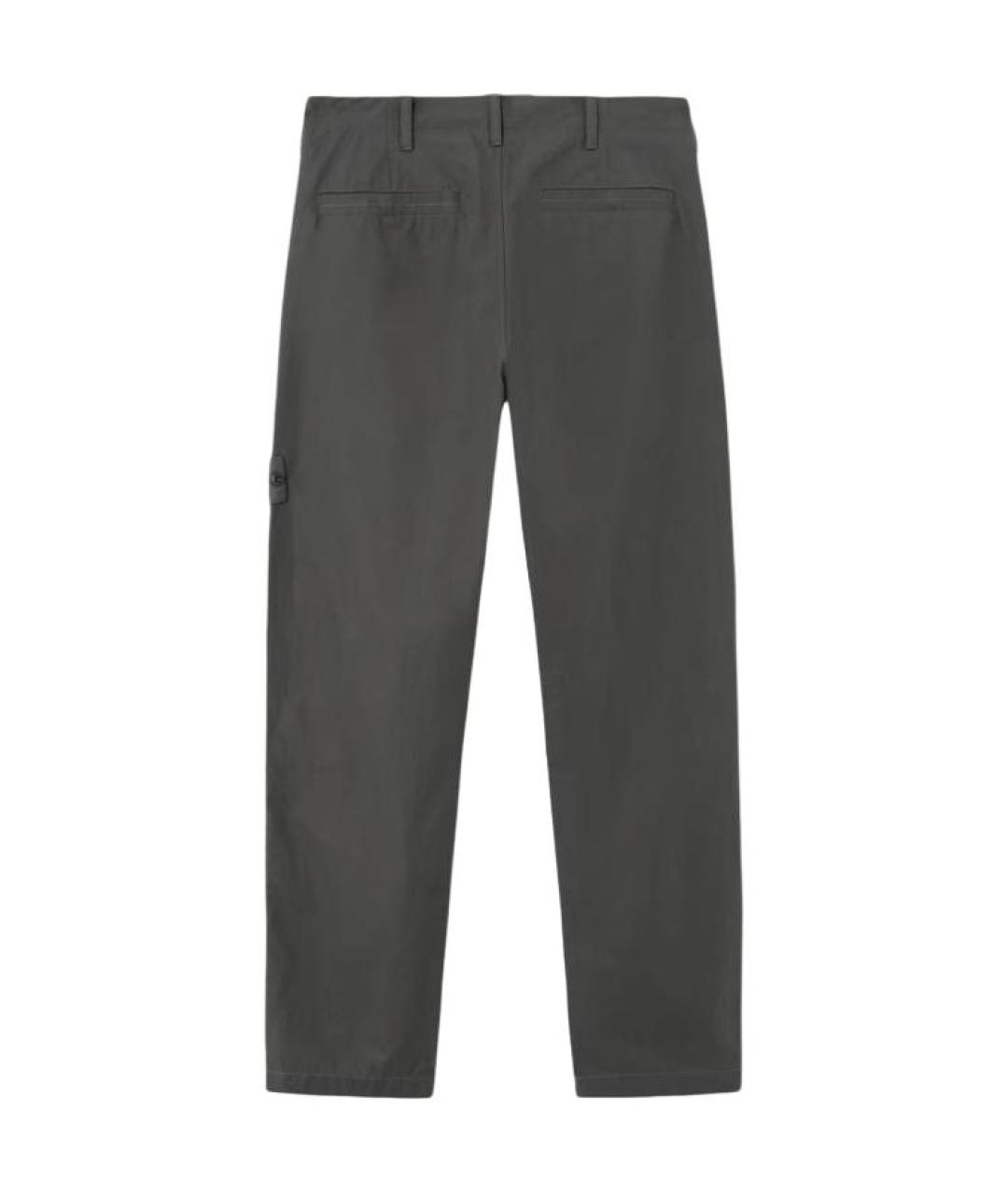 STONE ISLAND Серые хлопковые классические брюки, фото 2