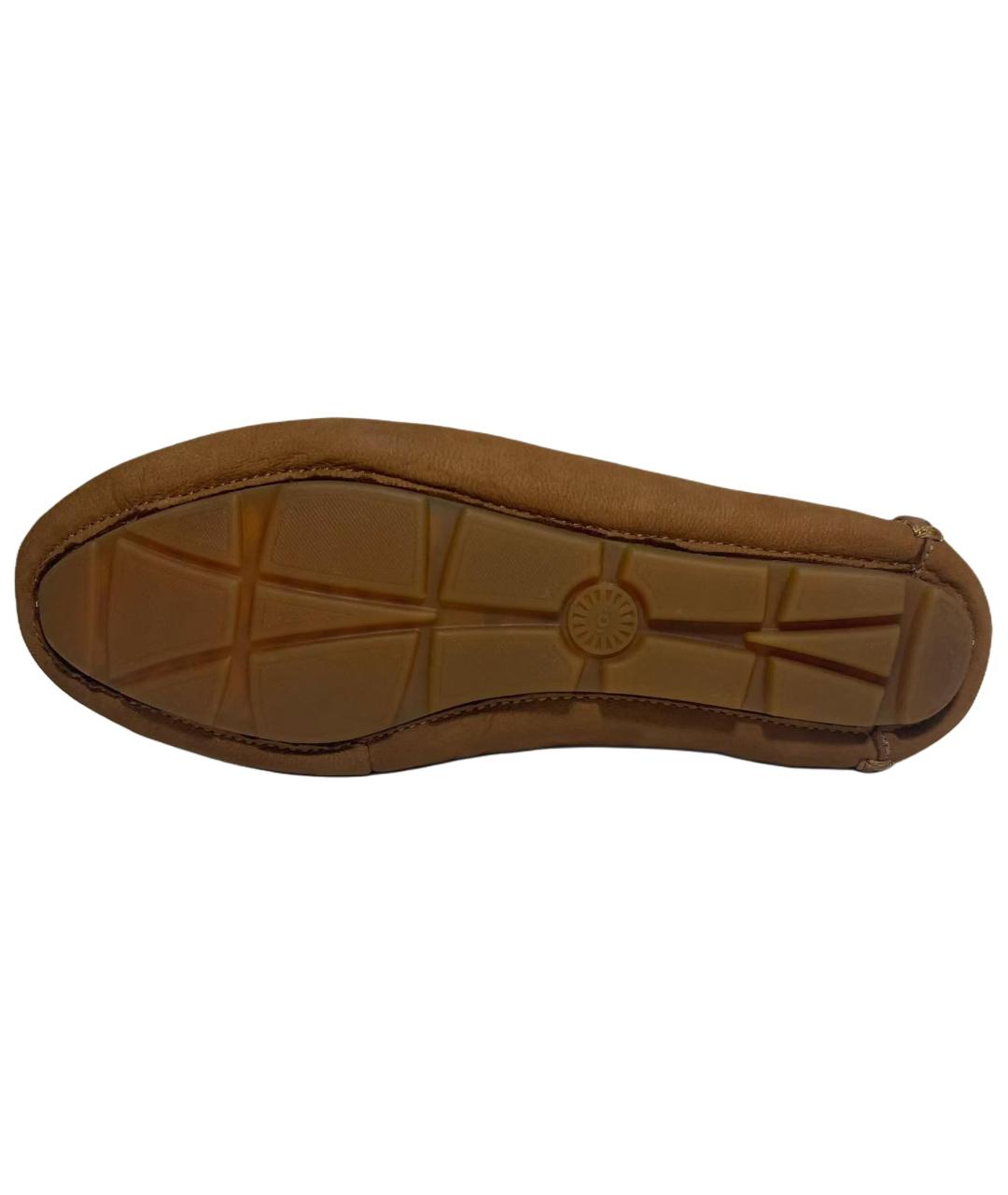 UGG AUSTRALIA Коричневые кожаные лоферы, фото 5