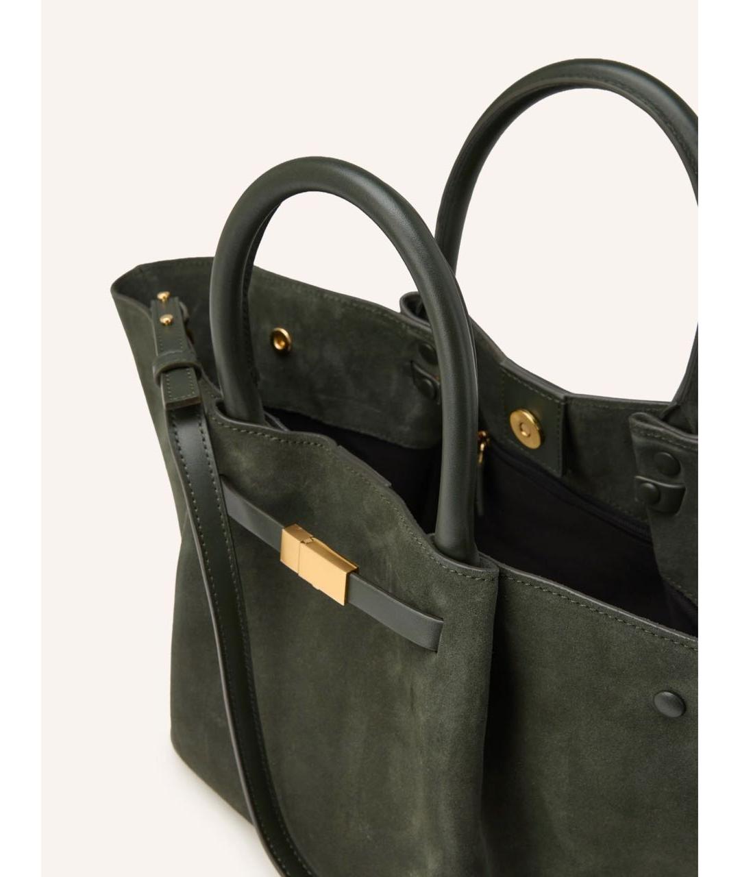 DEMELLIER Зеленая замшевая сумка тоут, фото 2