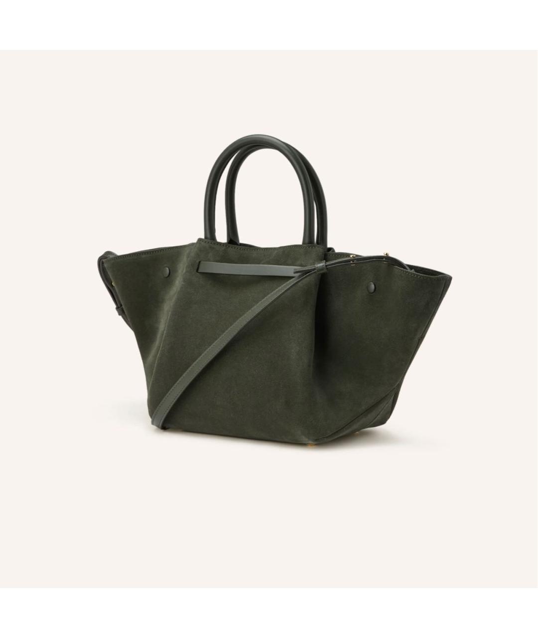 DEMELLIER Зеленая замшевая сумка тоут, фото 5