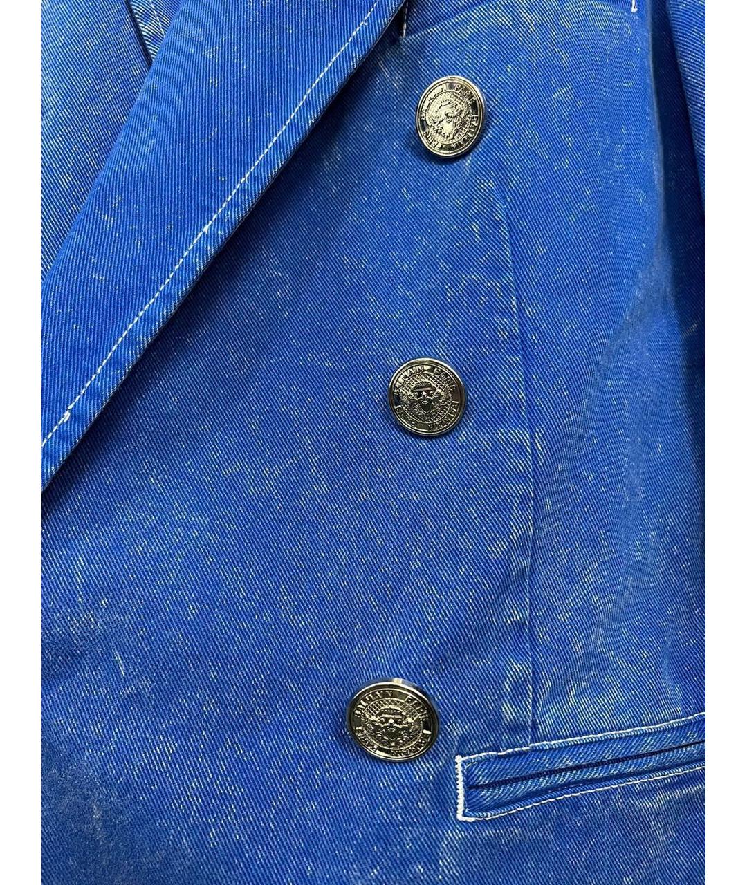 BALMAIN Синий хлопковый жакет/пиджак, фото 3