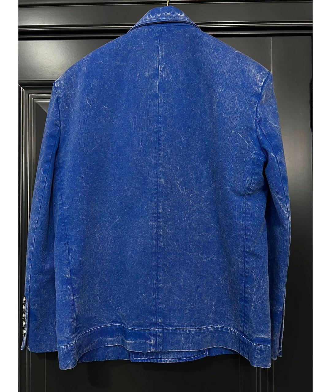 BALMAIN Синий хлопковый жакет/пиджак, фото 2