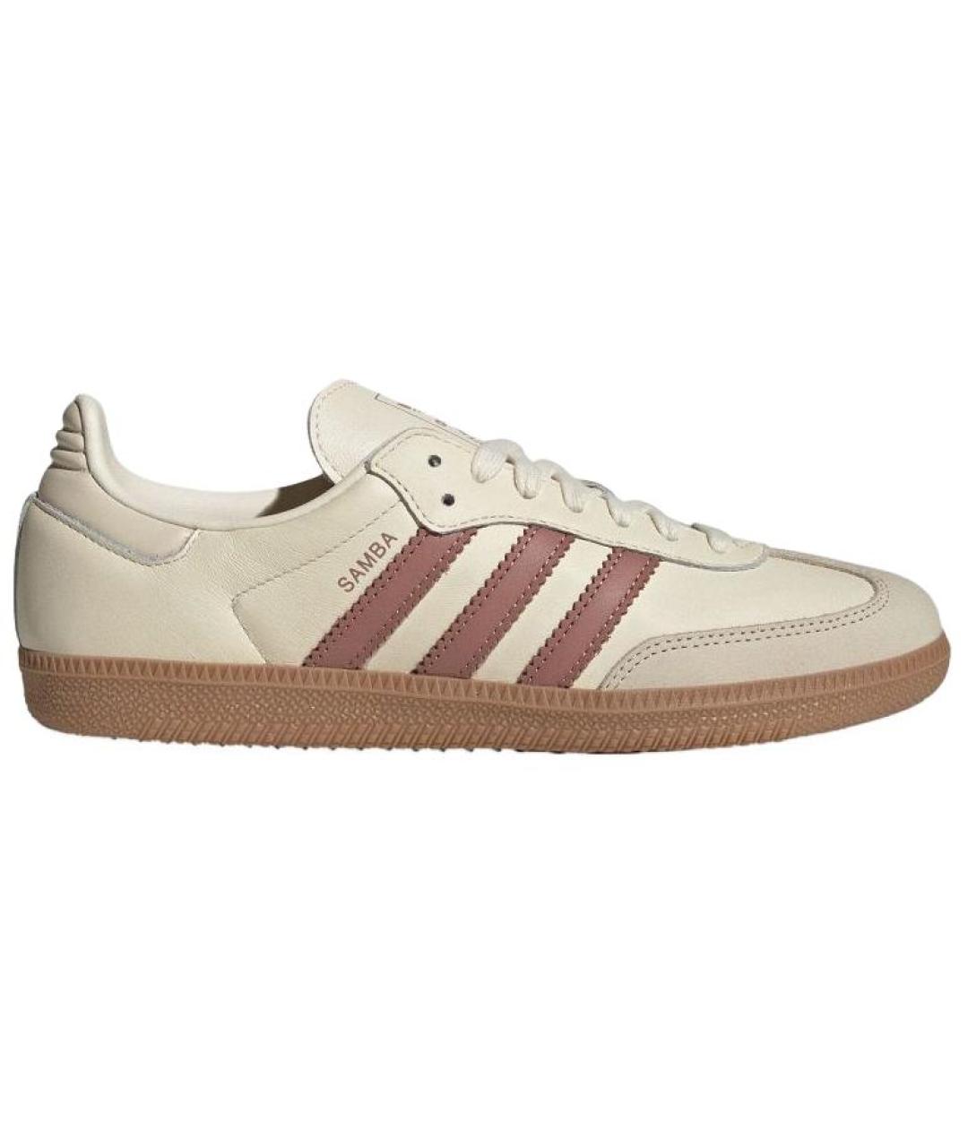 ADIDAS Бежевые кожаные кеды, фото 1