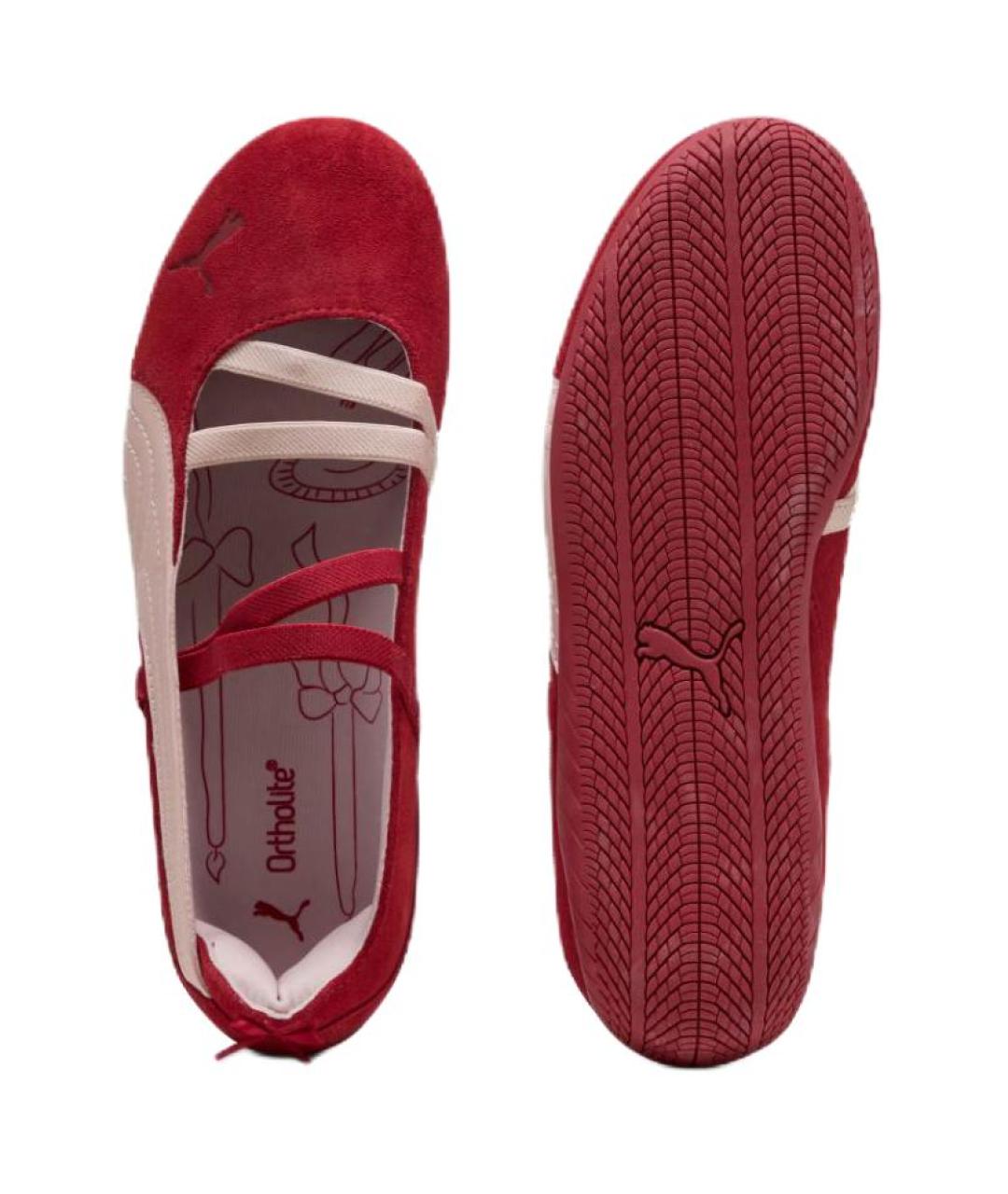 PUMA Красные кожаные балетки, фото 4