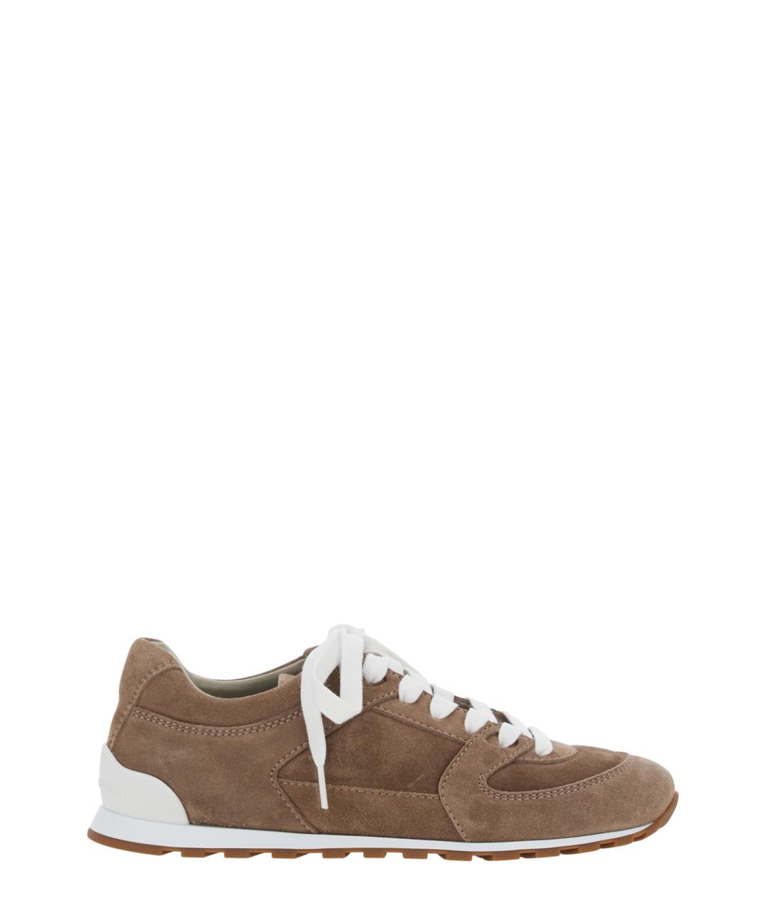 BRUNELLO CUCINELLI Коричневые замшевые кроссовки, фото 1