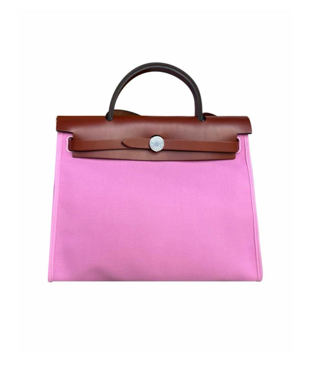 HERMES Розовая тканевая сумка через плечо, фото 5