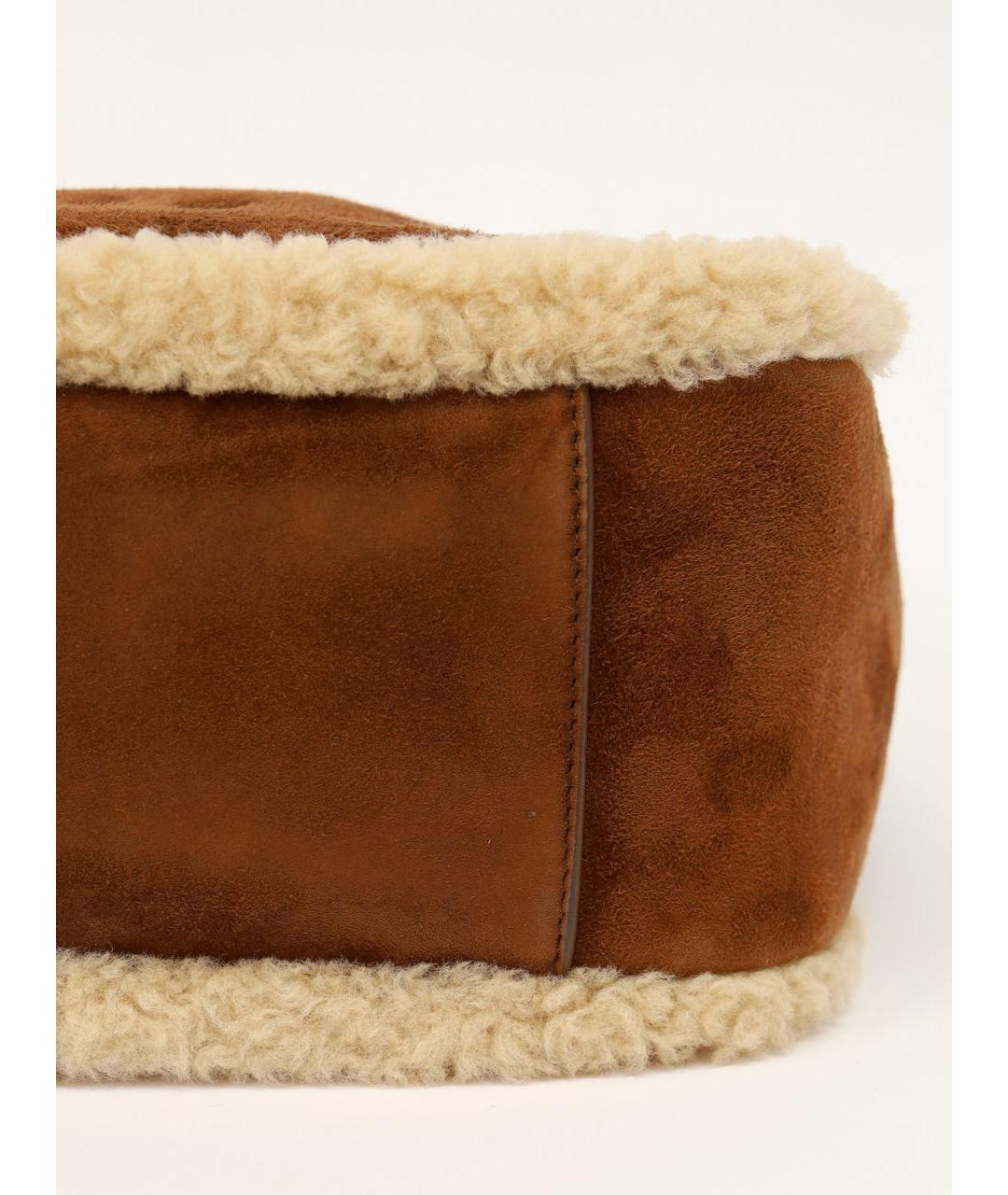 SAINT LAURENT Коричневая замшевая сумка через плечо, фото 8