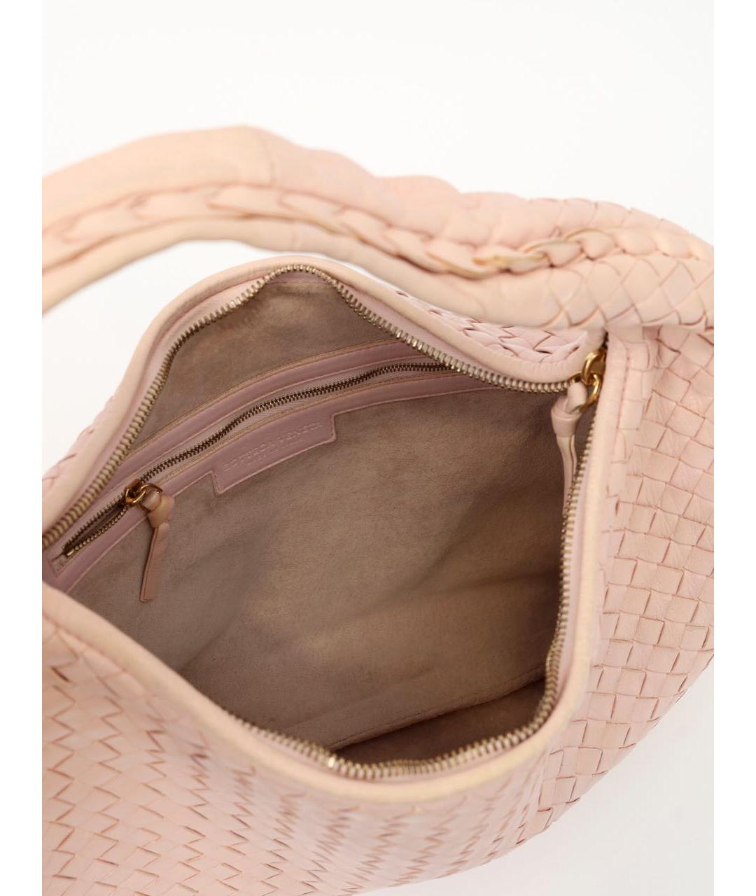 BOTTEGA VENETA Розовая кожаная сумка через плечо, фото 8