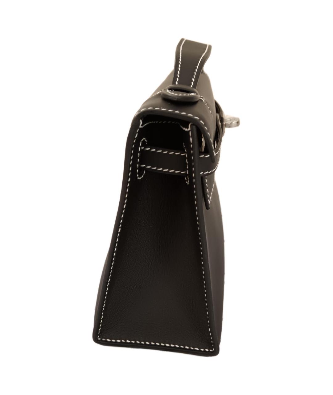 HERMES Черная кожаная сумка через плечо, фото 2