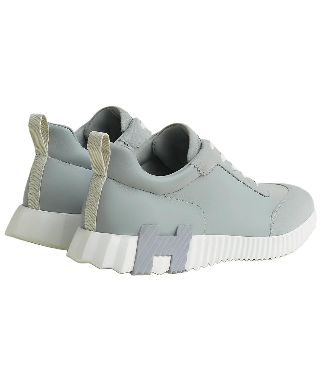 HERMES Серые замшевые низкие кроссовки / кеды, фото 4