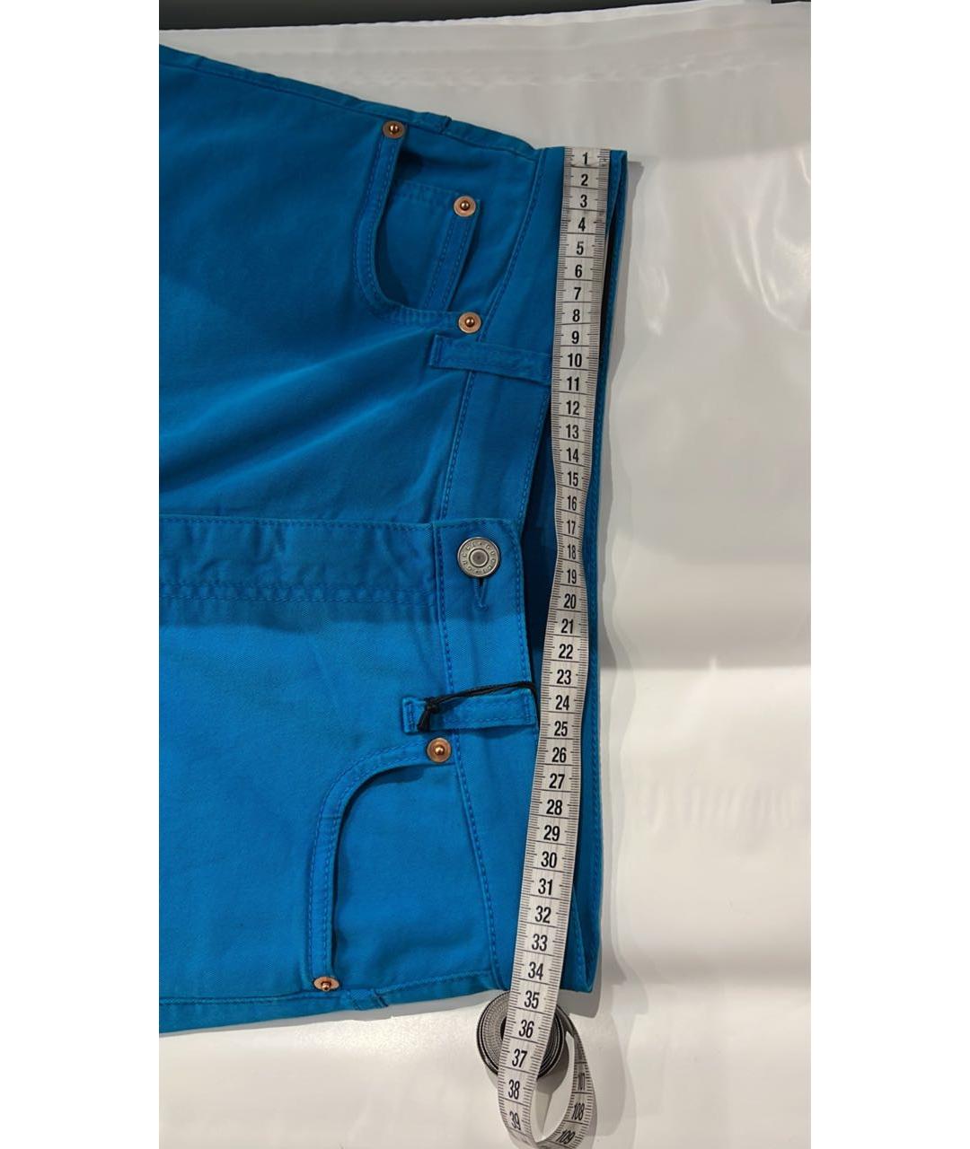 GUCCI Бирюзовые хлопковые брюки узкие, фото 7