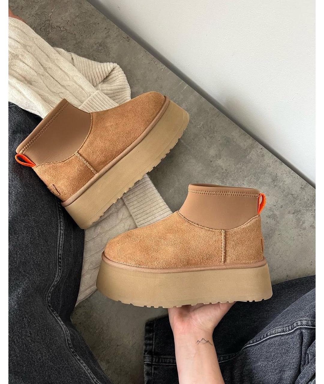 UGG AUSTRALIA Коричневые замшевые ботинки, фото 4