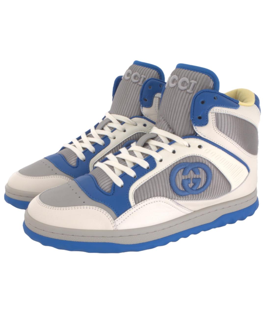 GUCCI Бежевые кожаные высокие кроссовки / кеды, фото 3