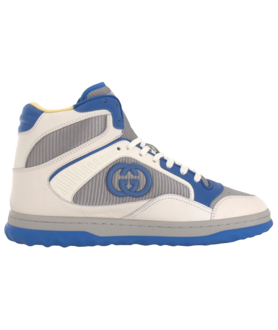 GUCCI Бежевые кожаные высокие кроссовки / кеды, фото 1