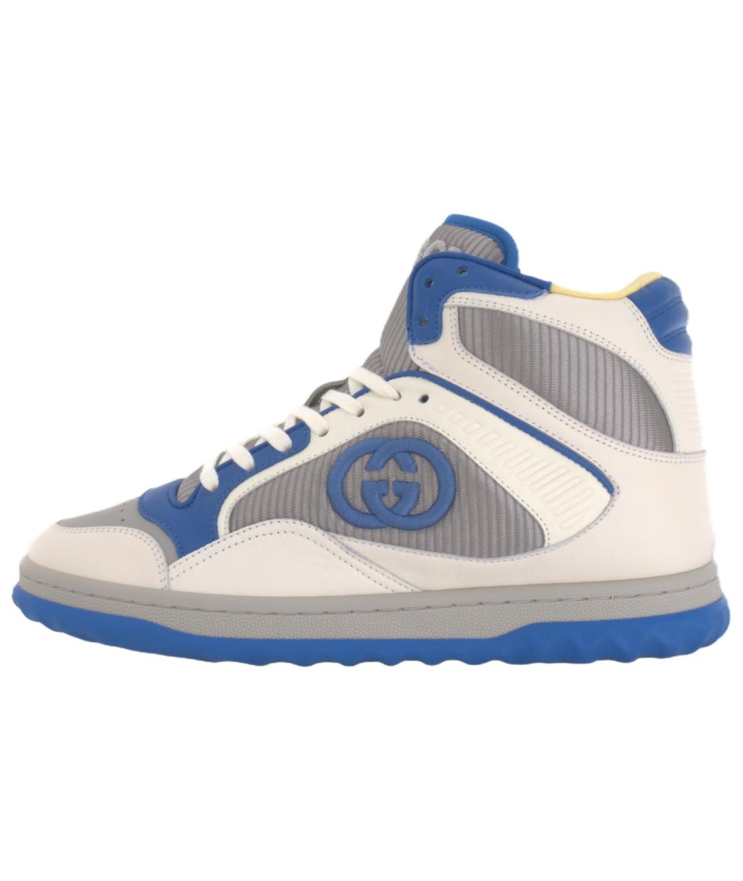 GUCCI Бежевые кожаные высокие кроссовки / кеды, фото 2