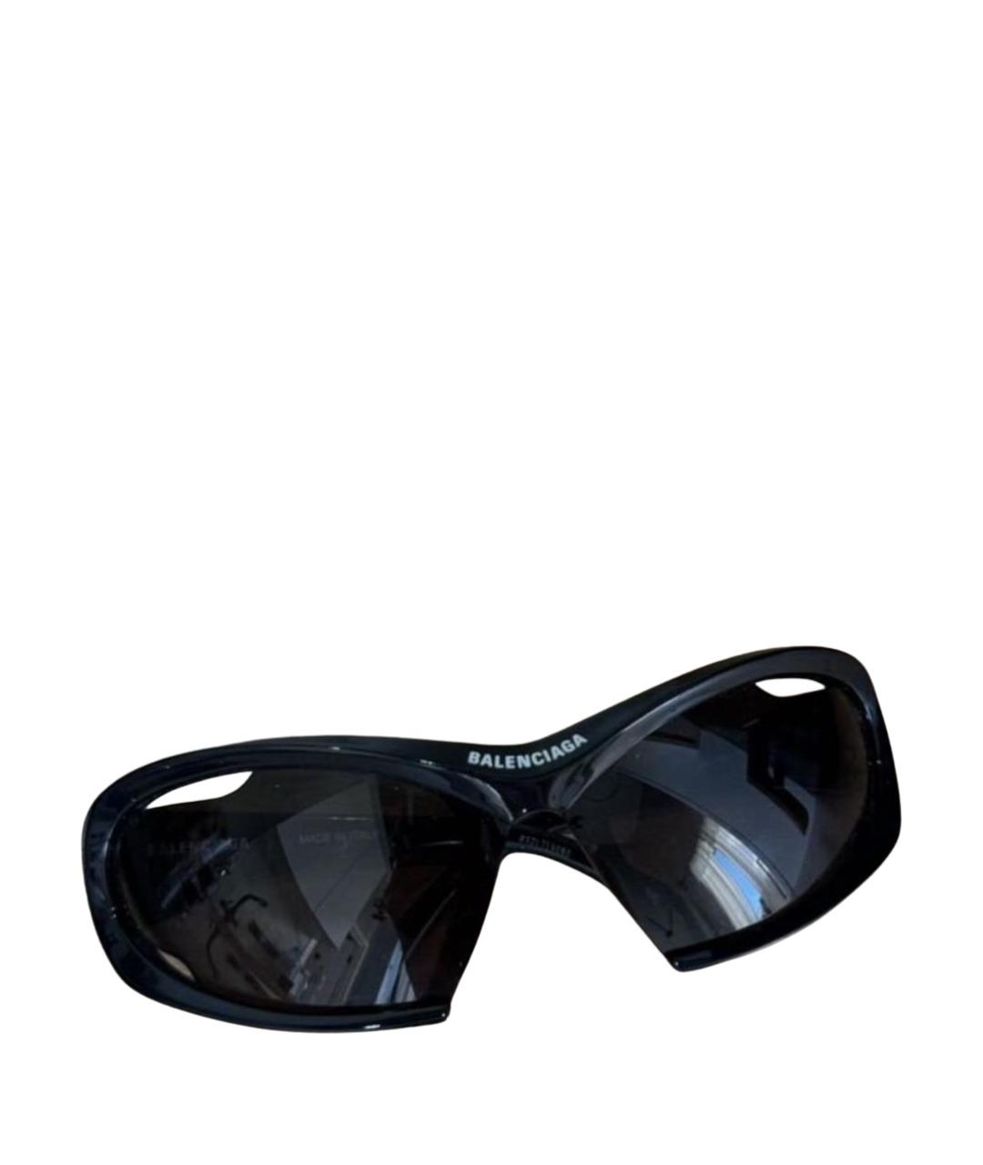 BALENCIAGA Черные пластиковые солнцезащитные очки, фото 1