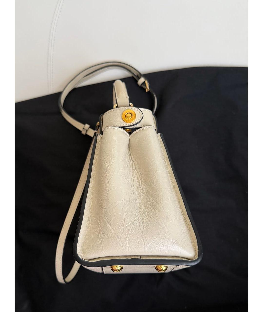 FENDI Белая кожаная сумка через плечо, фото 2