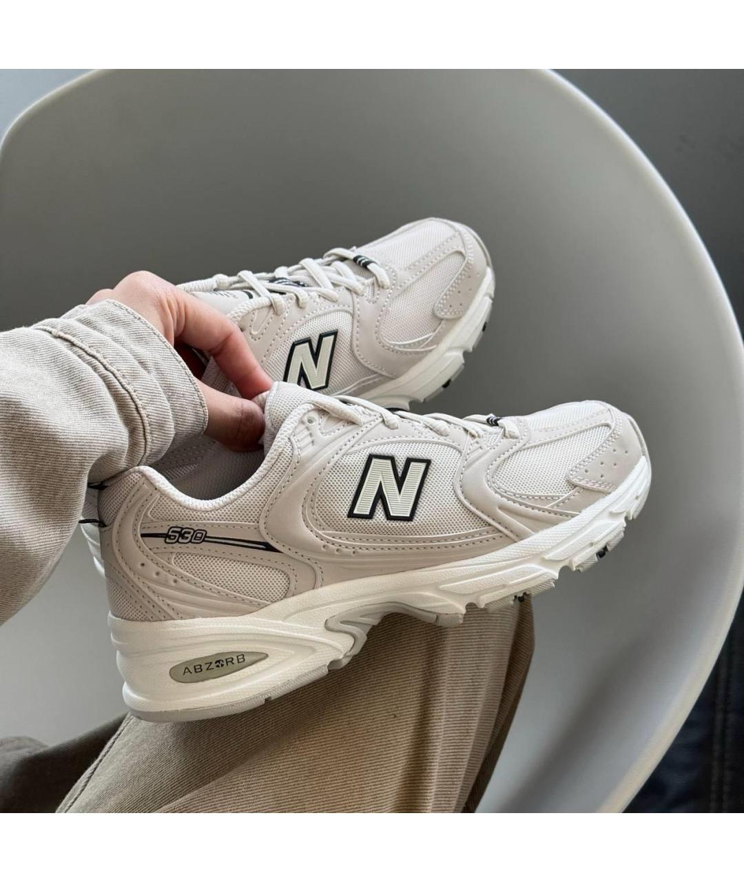 NEW BALANCE Бежевые текстильные кроссовки, фото 4