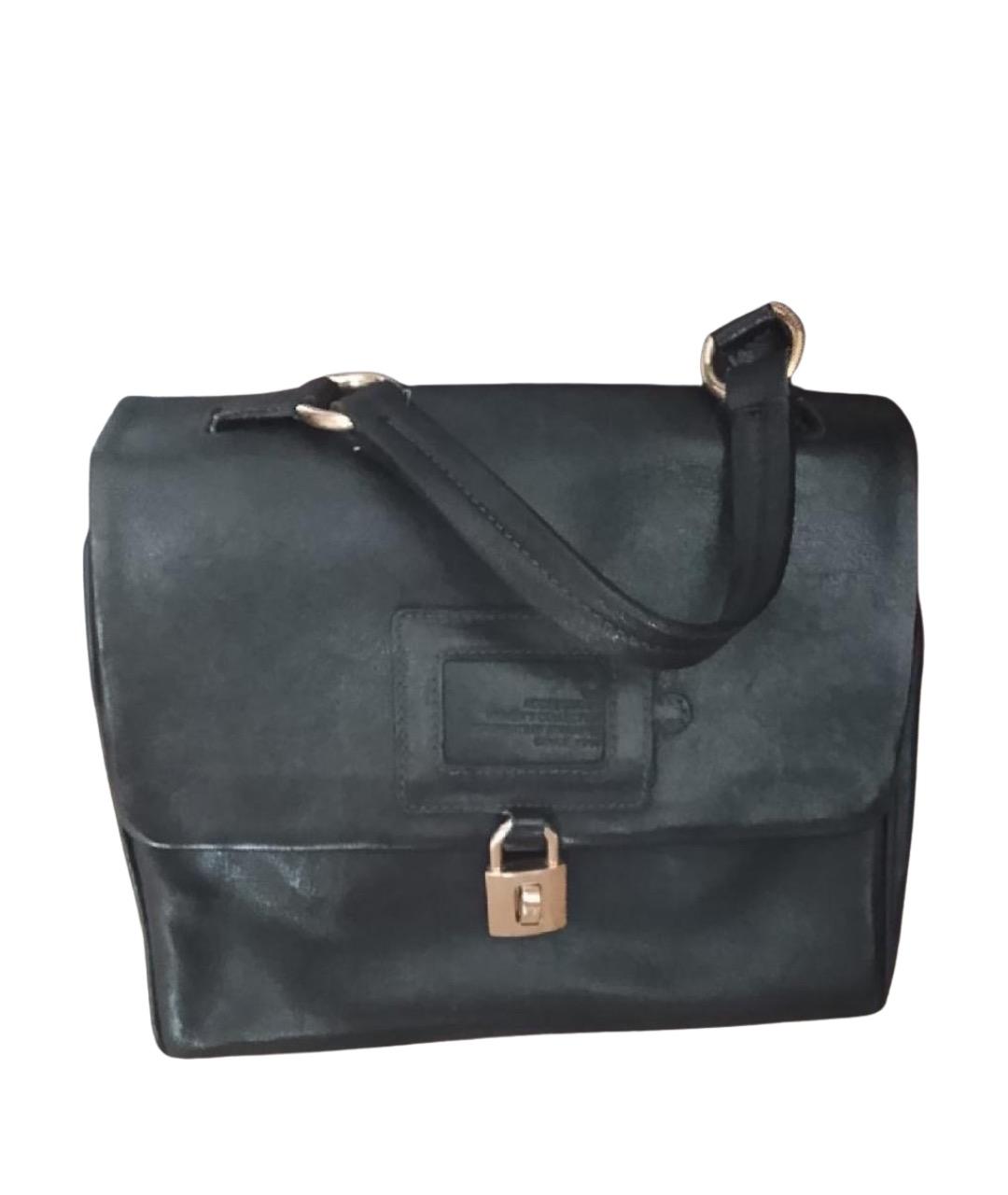 DOLCE&GABBANA Черная кожаная сумка тоут, фото 1