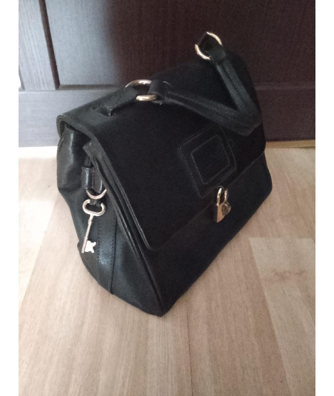 DOLCE&GABBANA Черная кожаная сумка тоут, фото 2