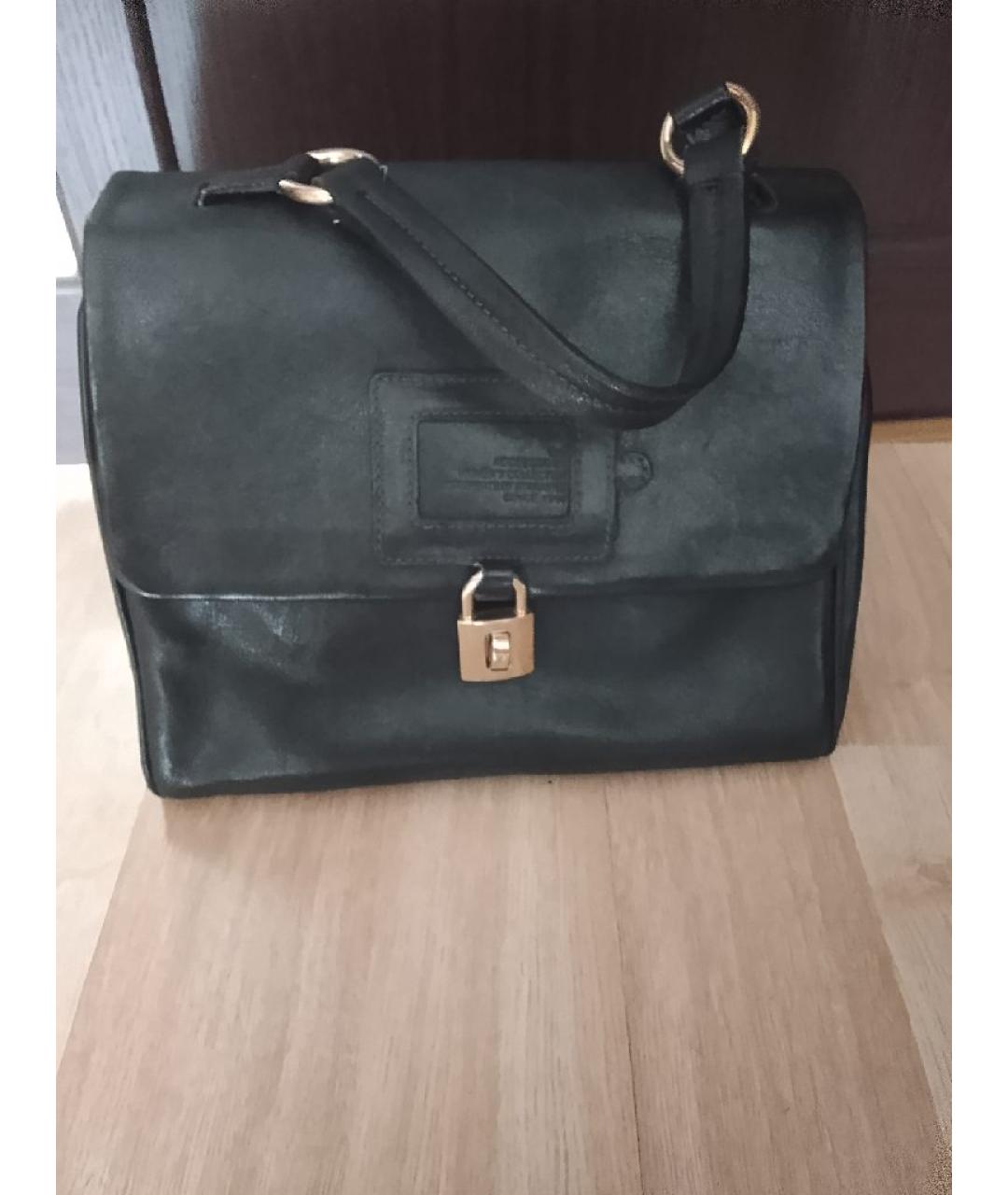DOLCE&GABBANA Черная кожаная сумка тоут, фото 5