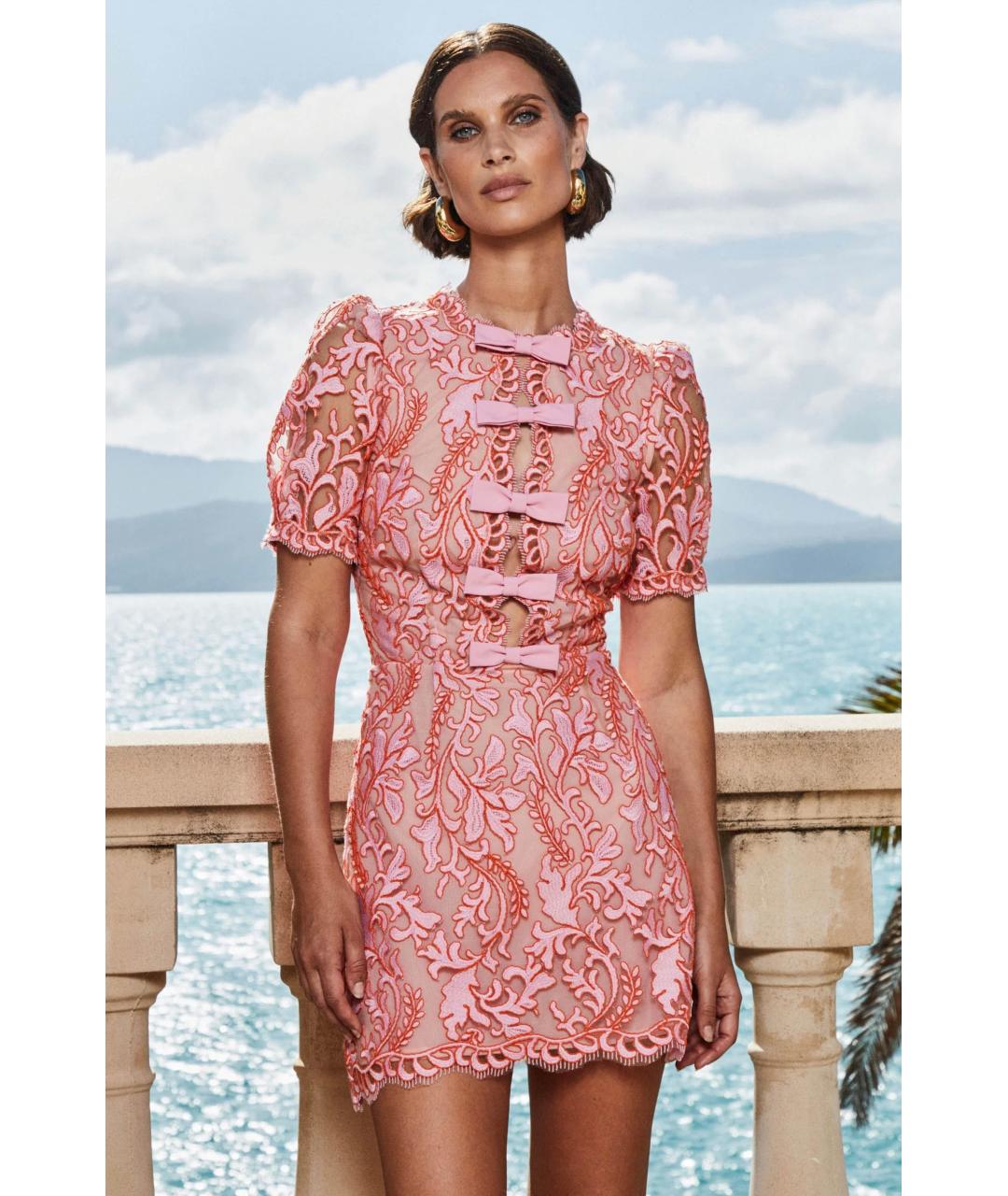 REBECCA VALLANCE Розовое полиэстеровое коктейльное платье, фото 2