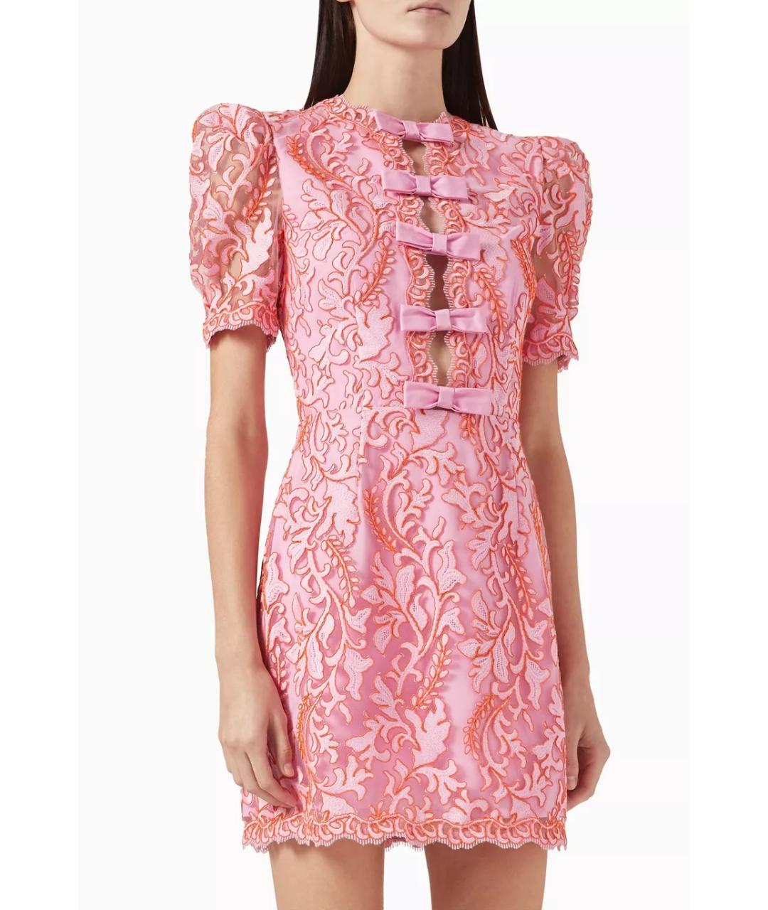 REBECCA VALLANCE Розовое полиэстеровое коктейльное платье, фото 6