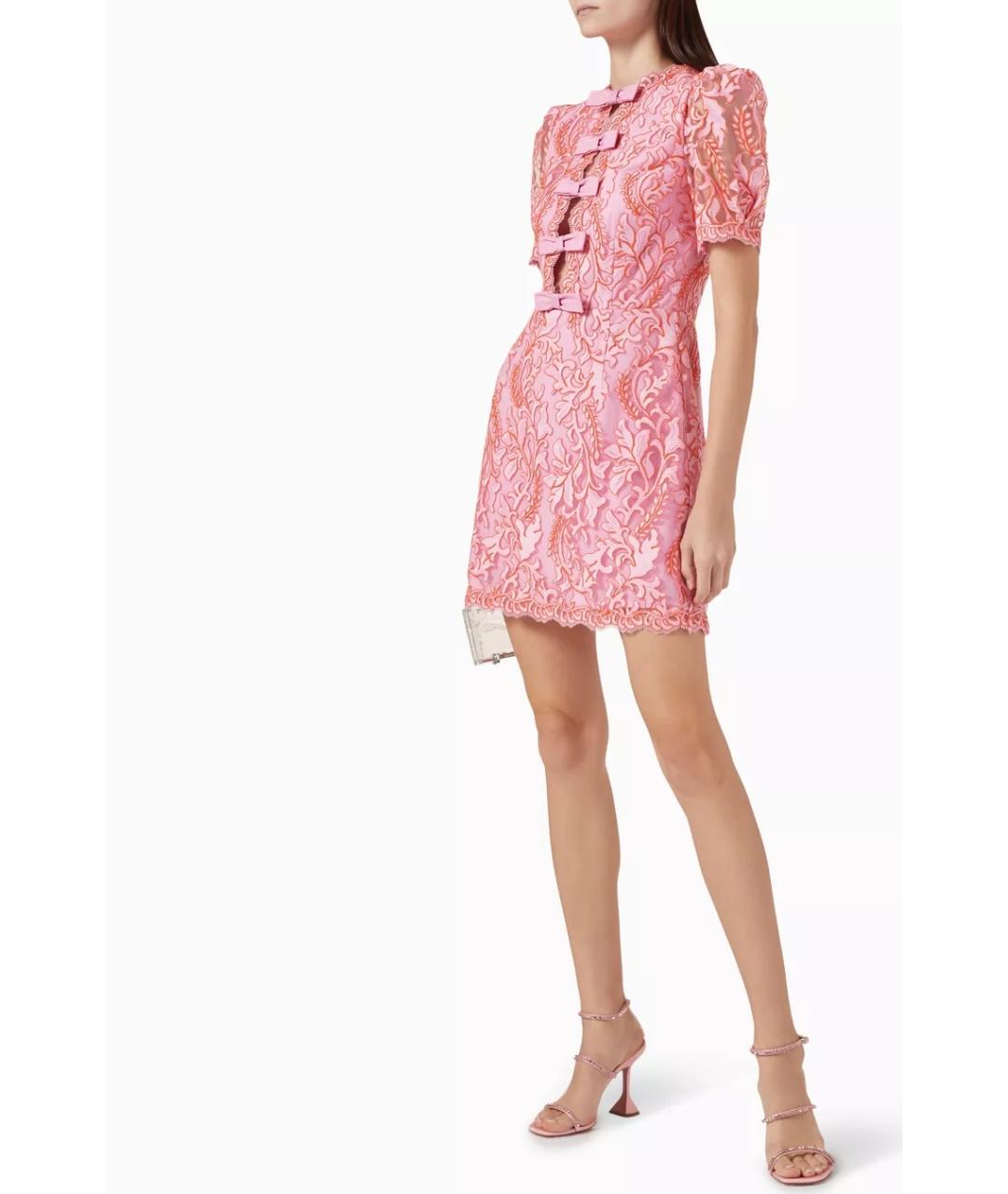 REBECCA VALLANCE Розовое полиэстеровое коктейльное платье, фото 5