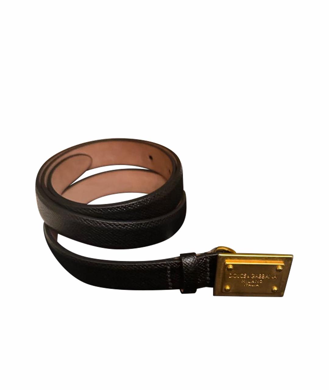 DOLCE&GABBANA Черный кожаный ремень, фото 1
