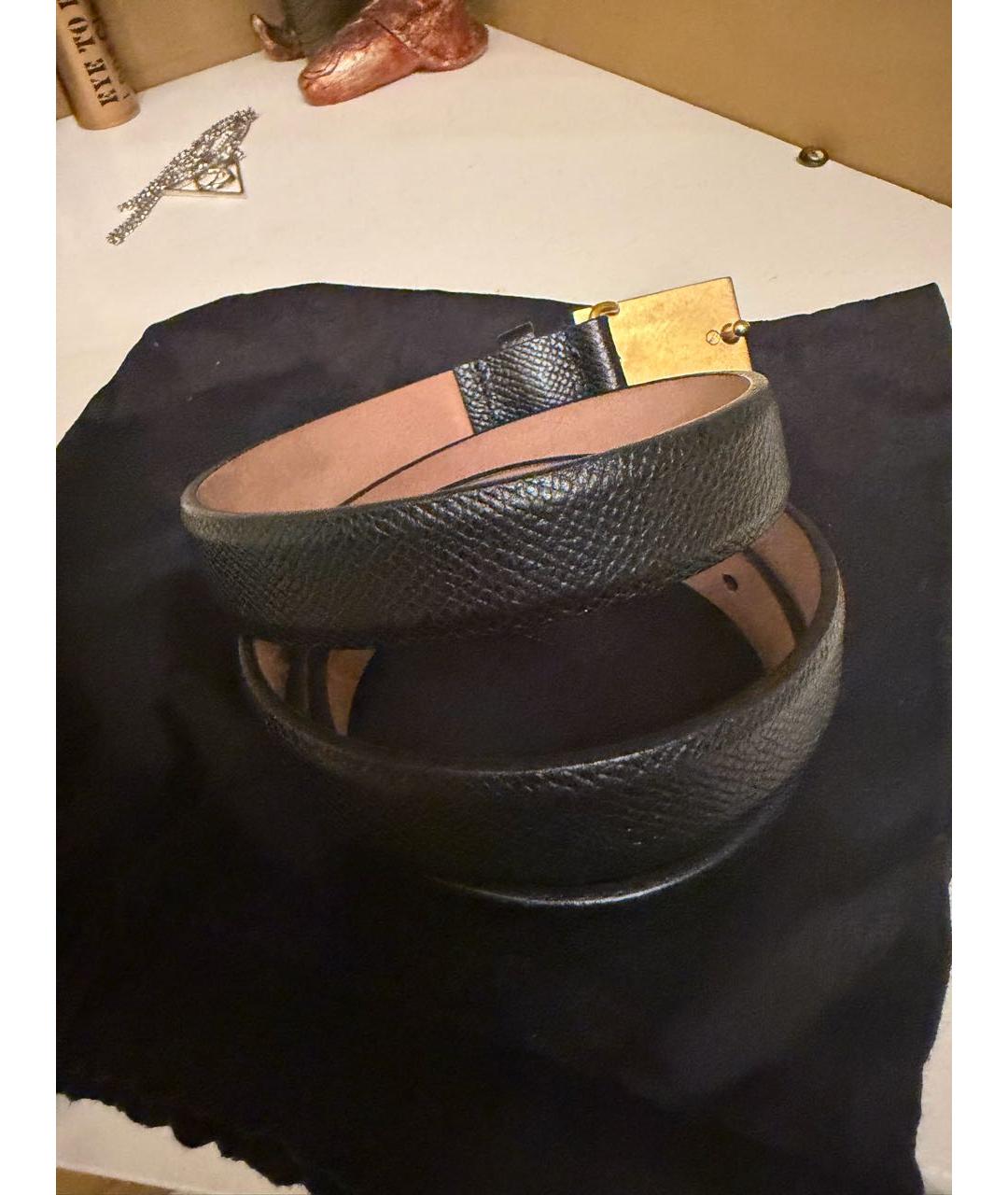 DOLCE&GABBANA Черный кожаный ремень, фото 2