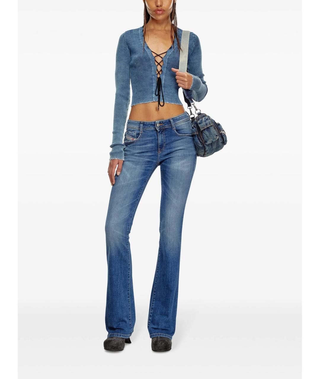 DIESEL Синие хлопковые джинсы клеш, фото 2