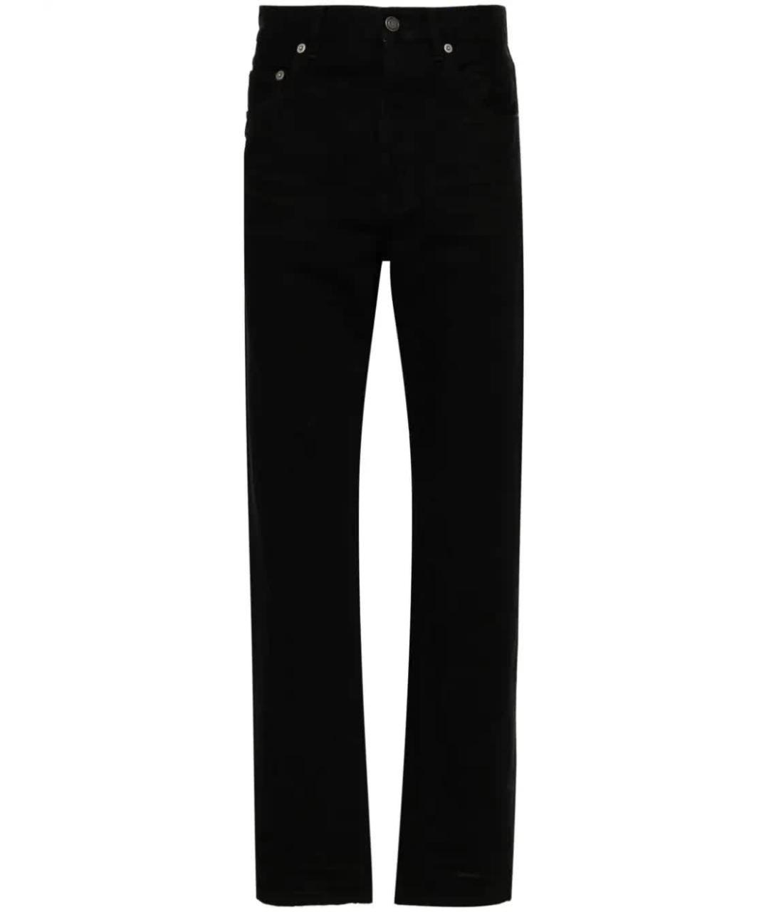 SAINT LAURENT Черные хлопковые прямые джинсы, фото 1