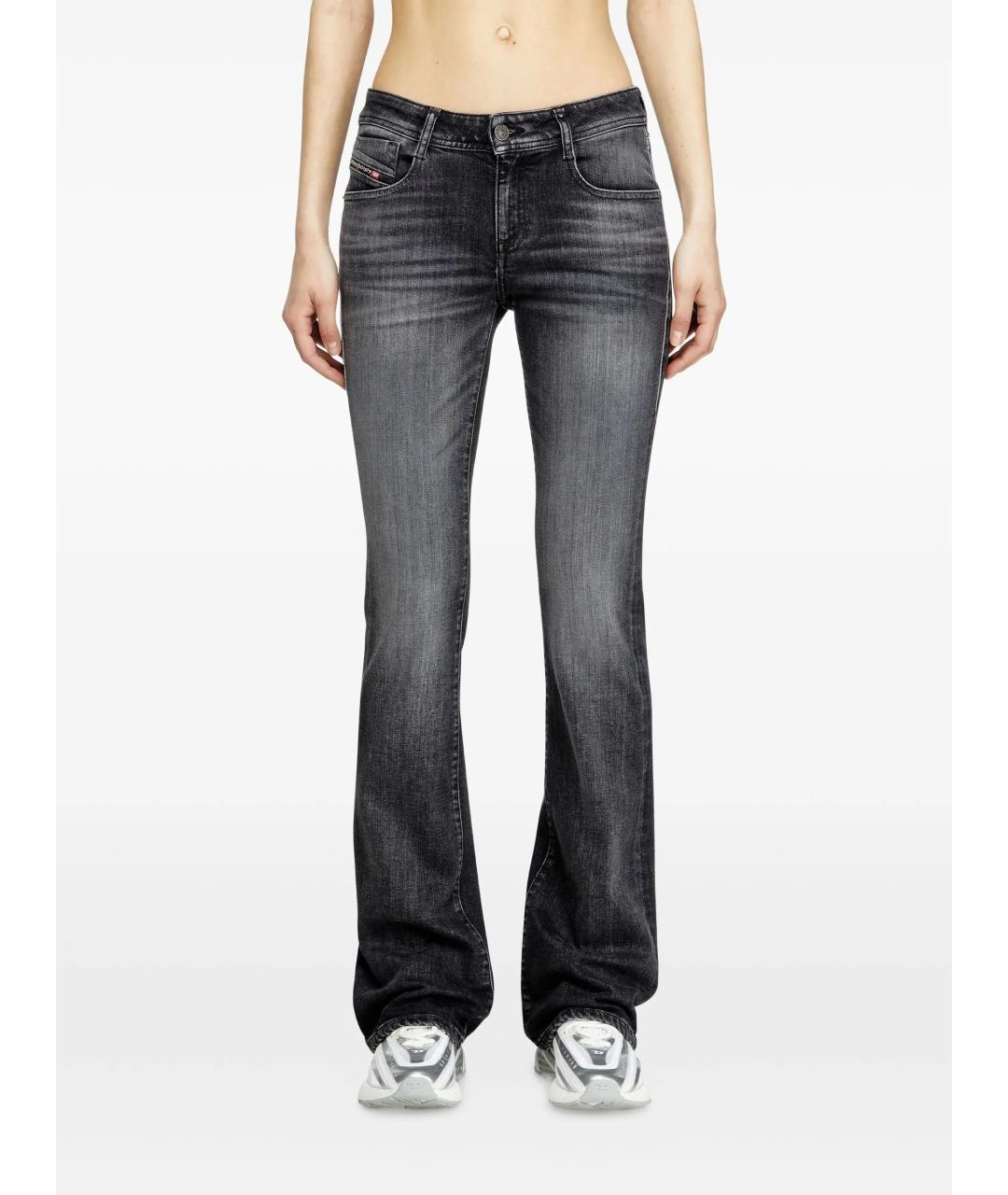 DIESEL Черные хлопковые джинсы клеш, фото 3